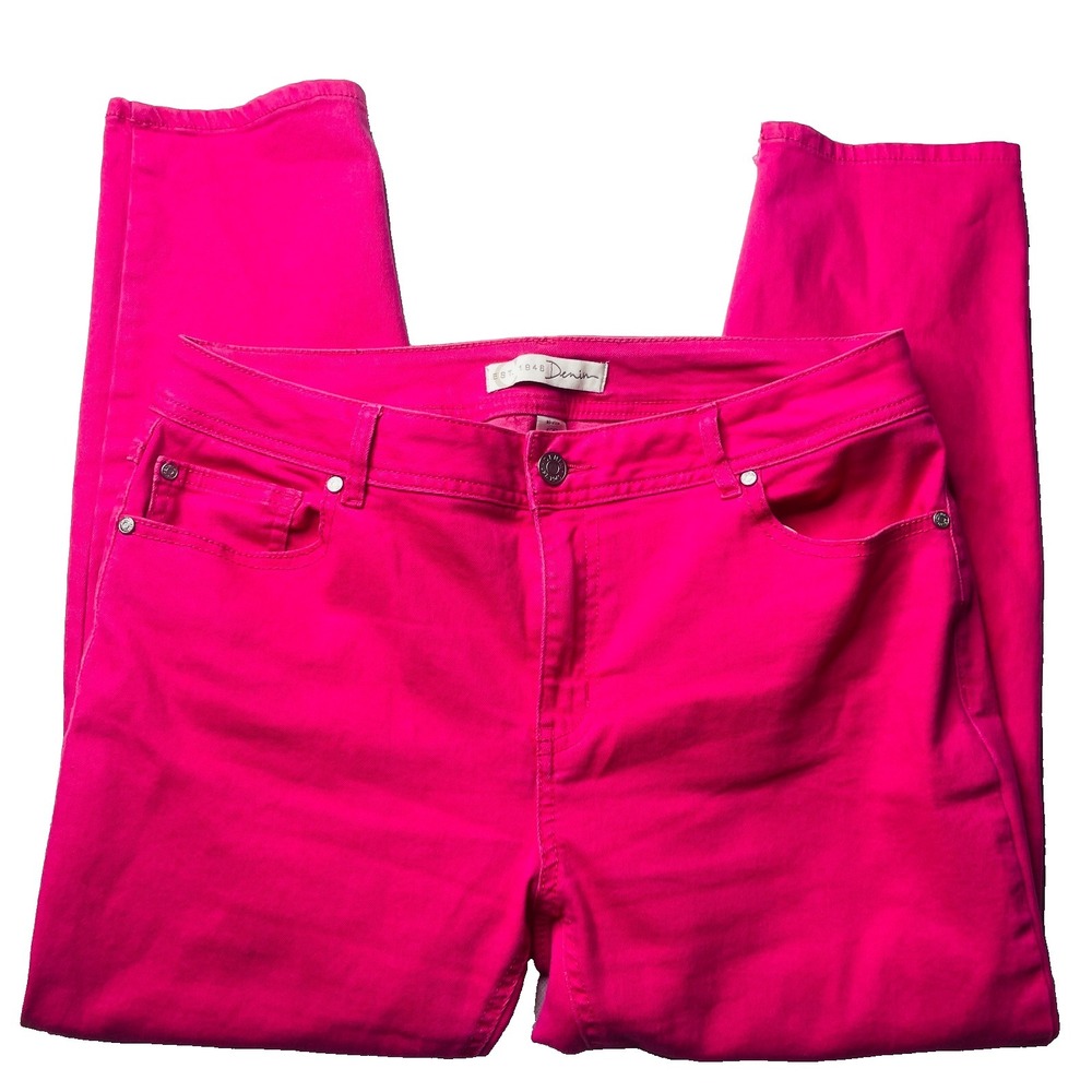 1948 Denim Women's 12P Hot Pink Hi Rise Stretch Jeans Petite‎ Colorful
